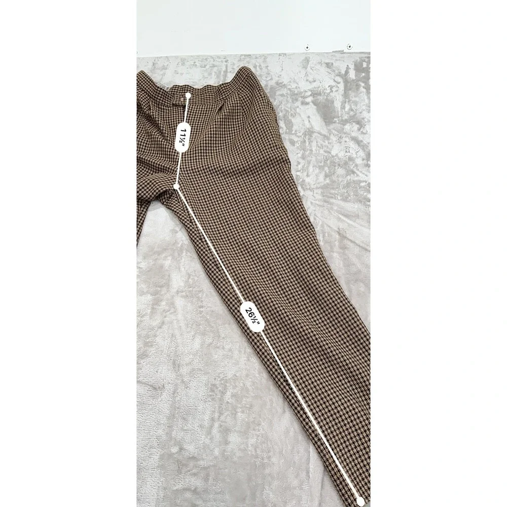 Banno Pants Trousers Womens Size 4 Brown Houndstooth Preppy Dark Academia Preppy